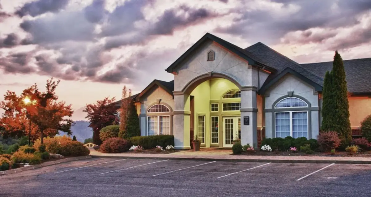 Student housing buildings at The Ridge WVU apartments in Morgantown, West Virginia.